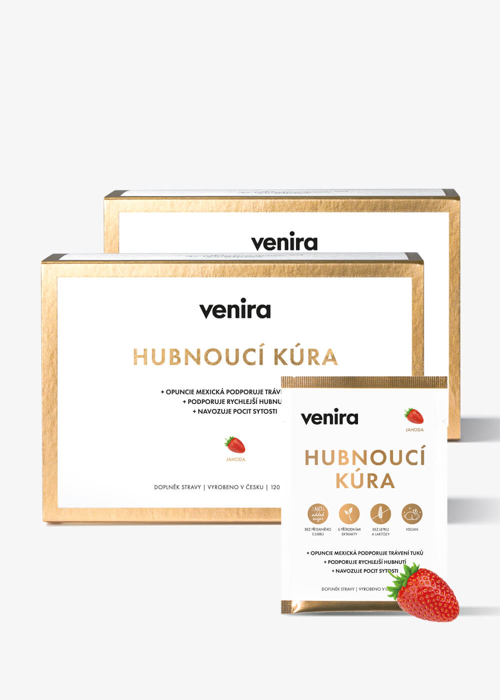 VENIRA hubnoucí kúra, jahoda, 60 sáčků, 240 g jahoda, 60 sáčků, 240 g