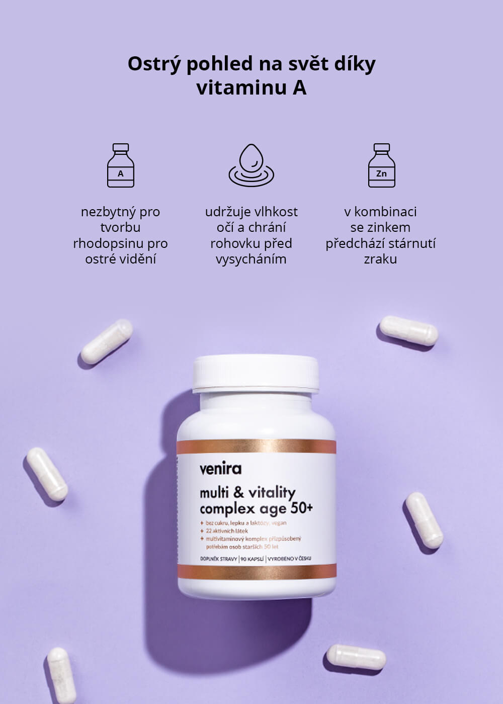 VENIRA multi & vitality complex age 50+, 90 kapslí