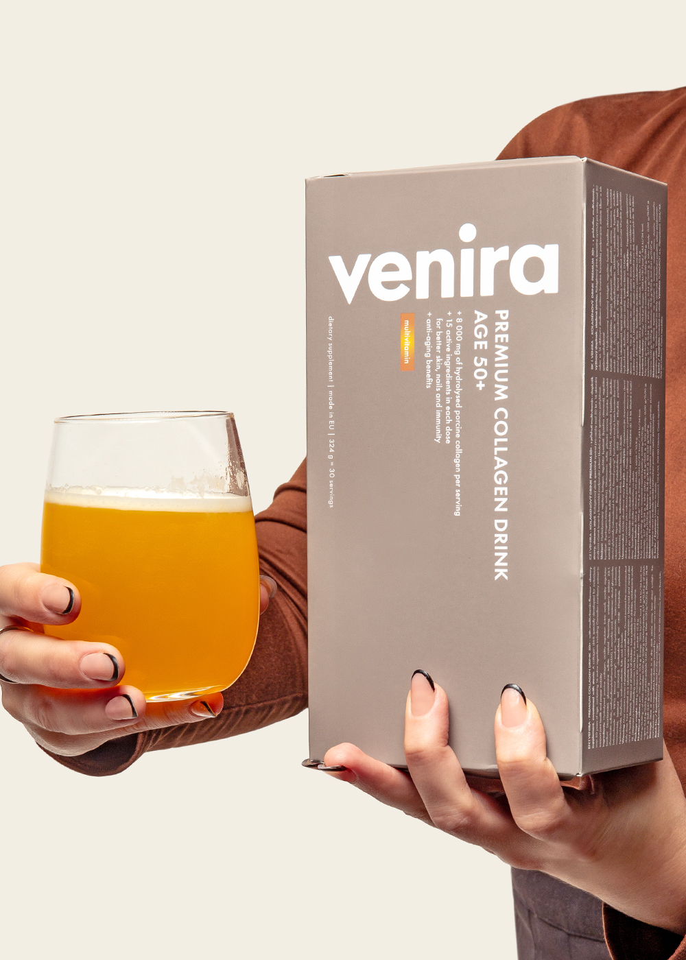 VENIRA PREMIUM kolagenový drink pro vlasy, nehty a pleť, věk 50+, multivitamin, 30 sáčků, 324 g