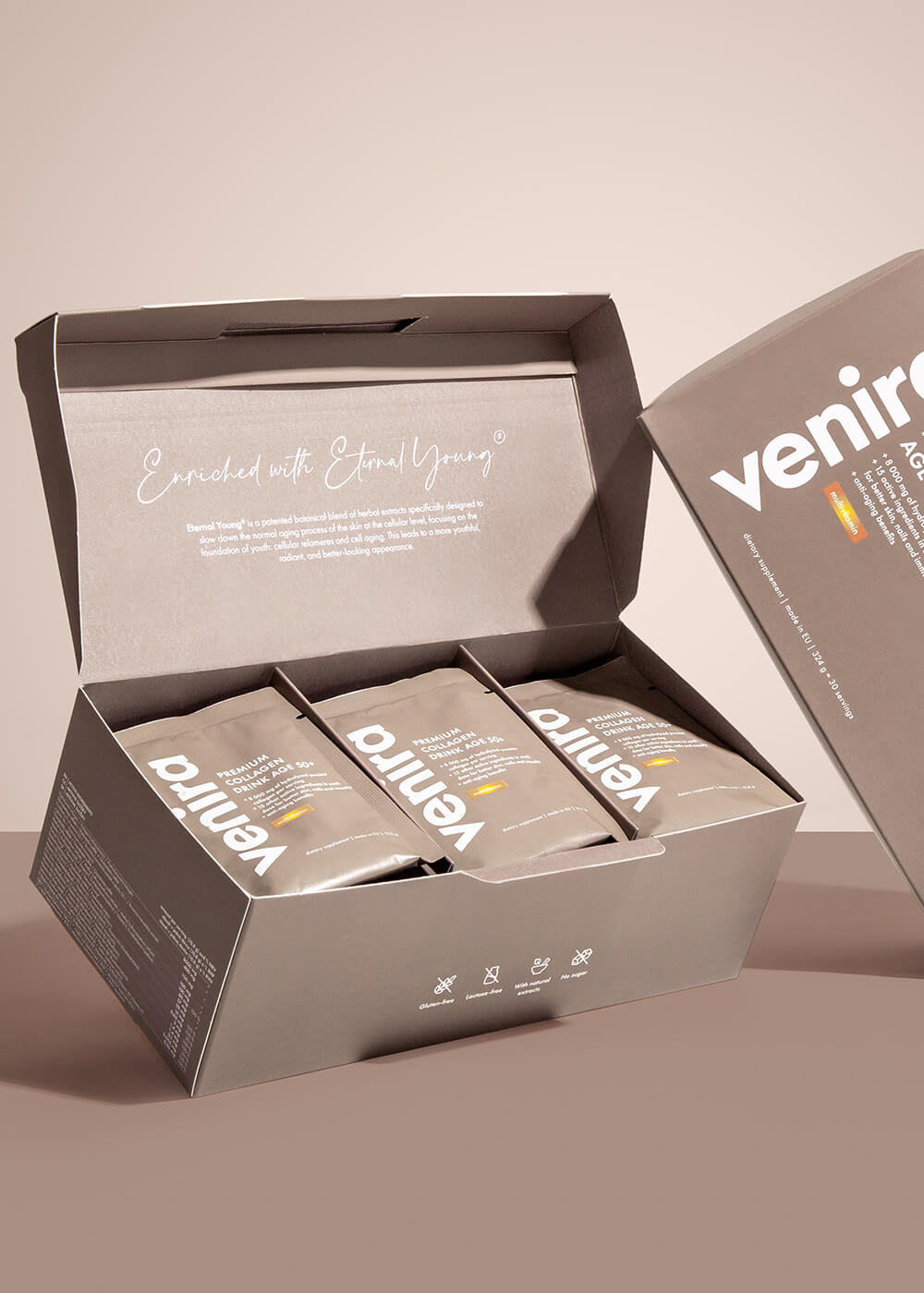 VENIRA PREMIUM kolagenový drink pro vlasy, nehty a pleť, age 50+ - vzorek, multivitamin, 10,8 g