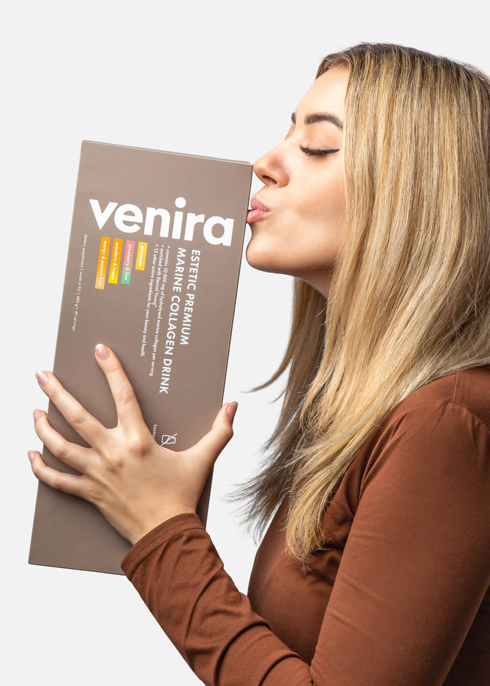 VENIRA ESTETIC PREMIUM kolagenový drink pro vlasy, nehty a pleť - mix 4 příchutí, mořský kolagen, 40 sáčků, 480 g