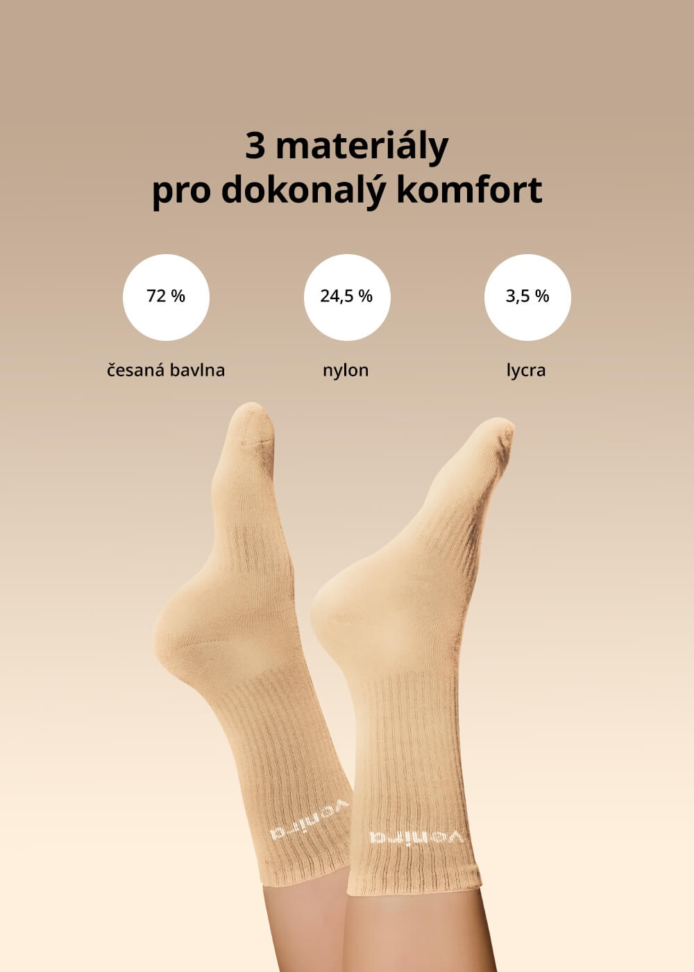 VENIRA ponožky, light brown, S (35-38)