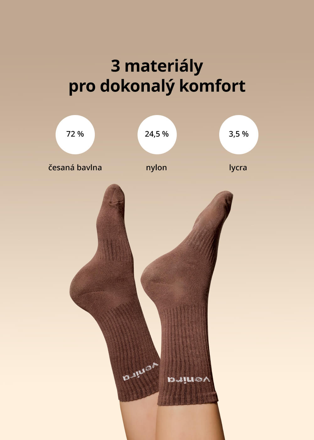 VENIRA ponožky, brown, L (43-46)