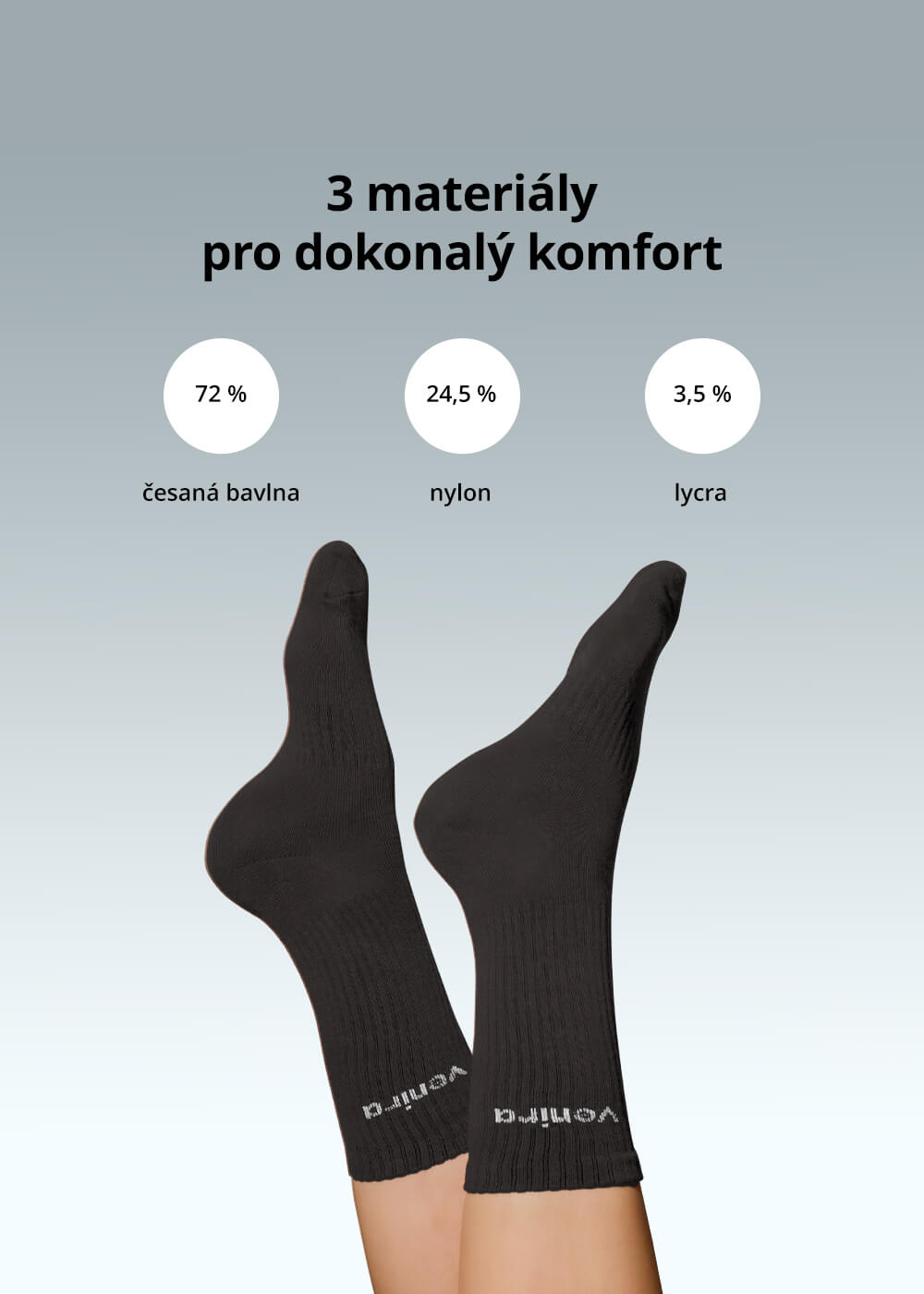 VENIRA ponožky, black, M (39-42)