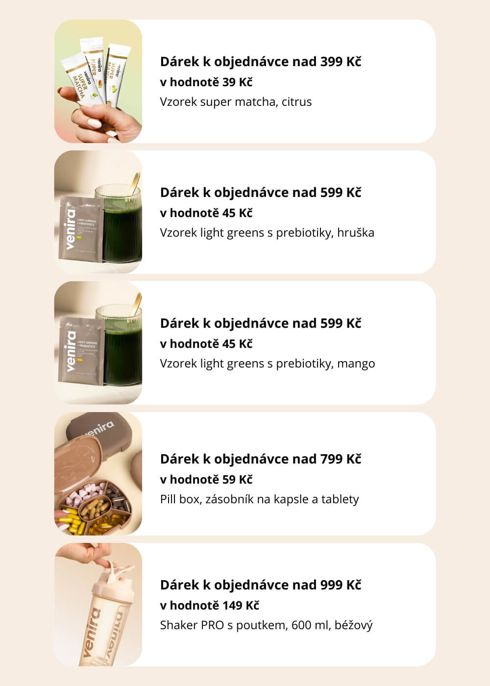 VENIRA beauty greens pro ženy - vzorek, mango a maracuja, 8,8 g