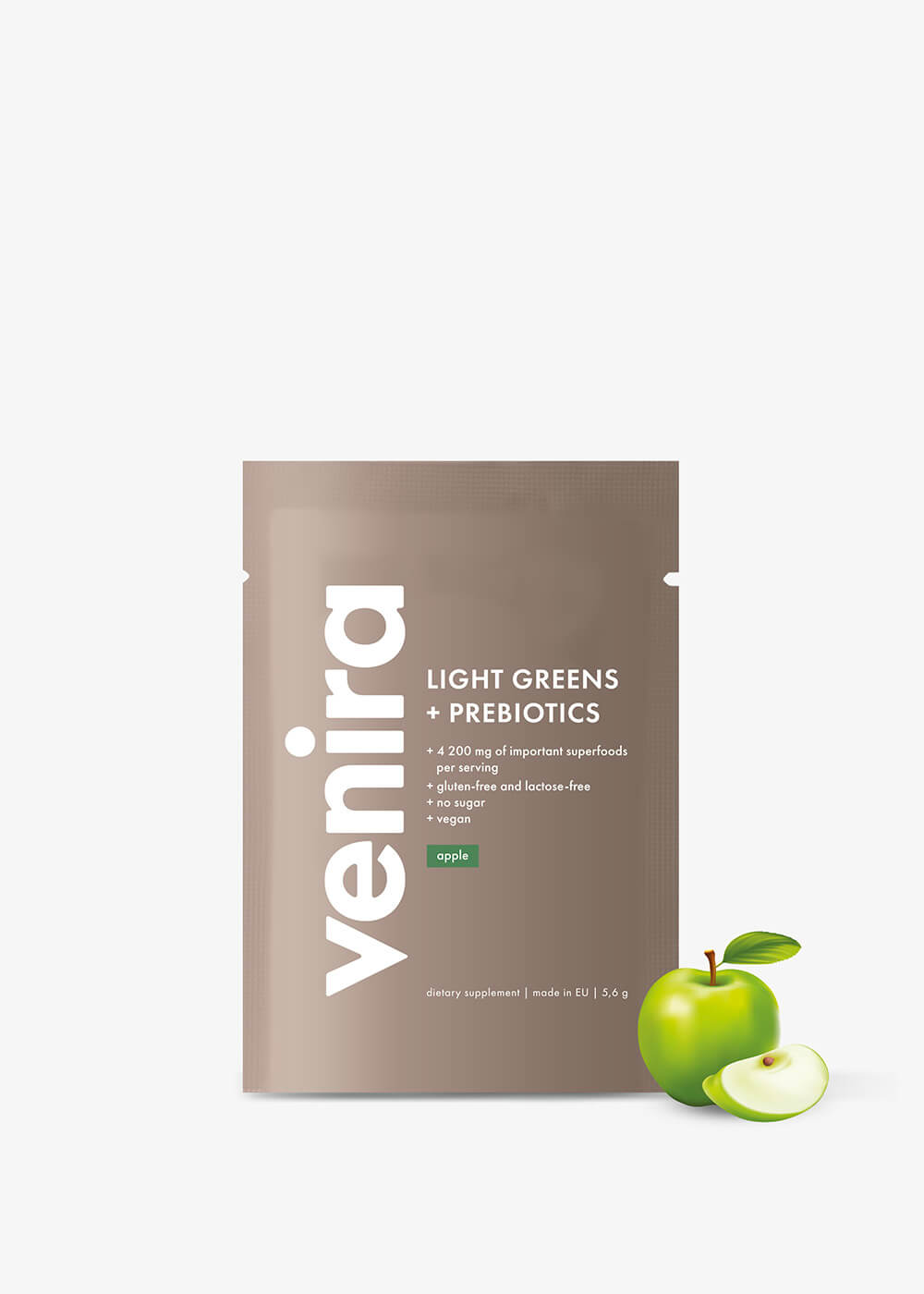 VENIRA light greens + prebiotika - vzorek, jablko, 5,6 g