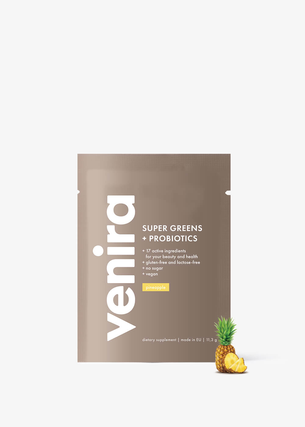 VENIRA super greens + probiotika - vzorek, ananas, 11,3 g ananas, 11,3 g
