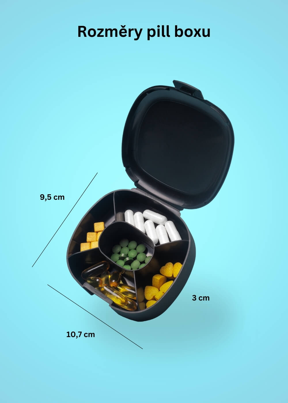 VENIRA pill box - černý