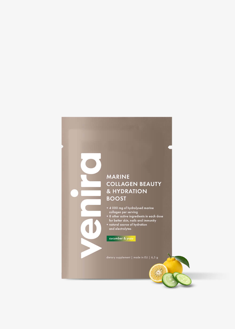 VENIRA marine collagen, beauty & hydration boost - vzorek, okurka a yuzu, mořský kolagen, 6,5 g