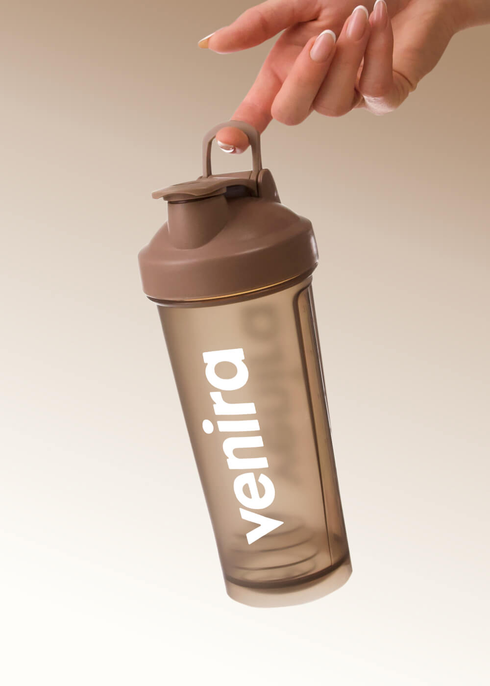 VENIRA shaker PRO s poutkem, tmavě hnědý - 600 ml