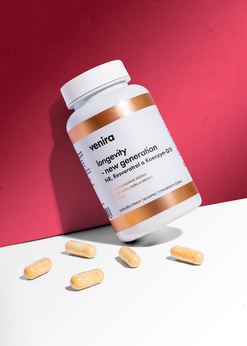 VENIRA longevity - new generation - NR, Resveratrol a Koenzym Q10, 60 kapslí