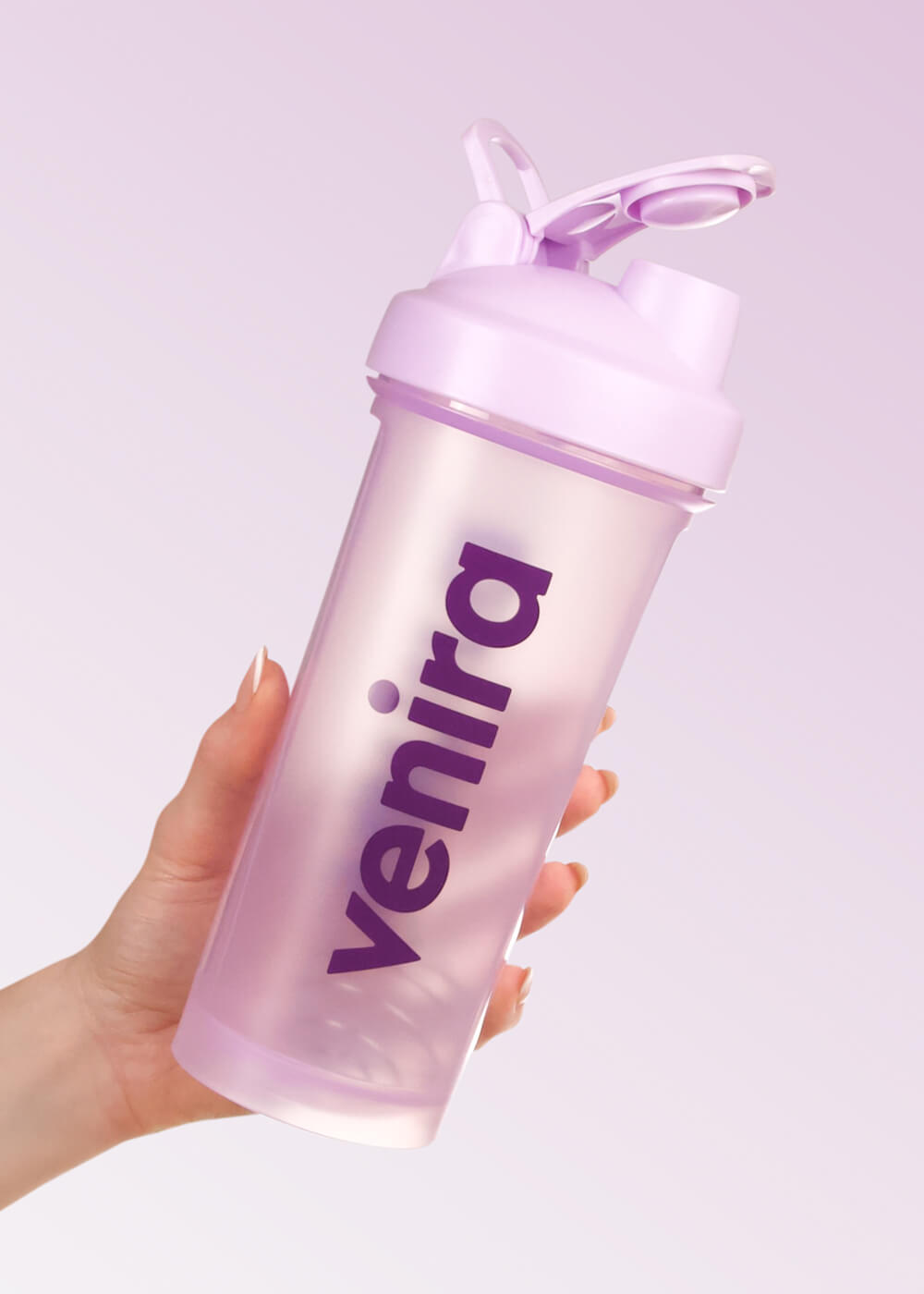 VENIRA shaker PRO s poutkem, fialový - 600 ml