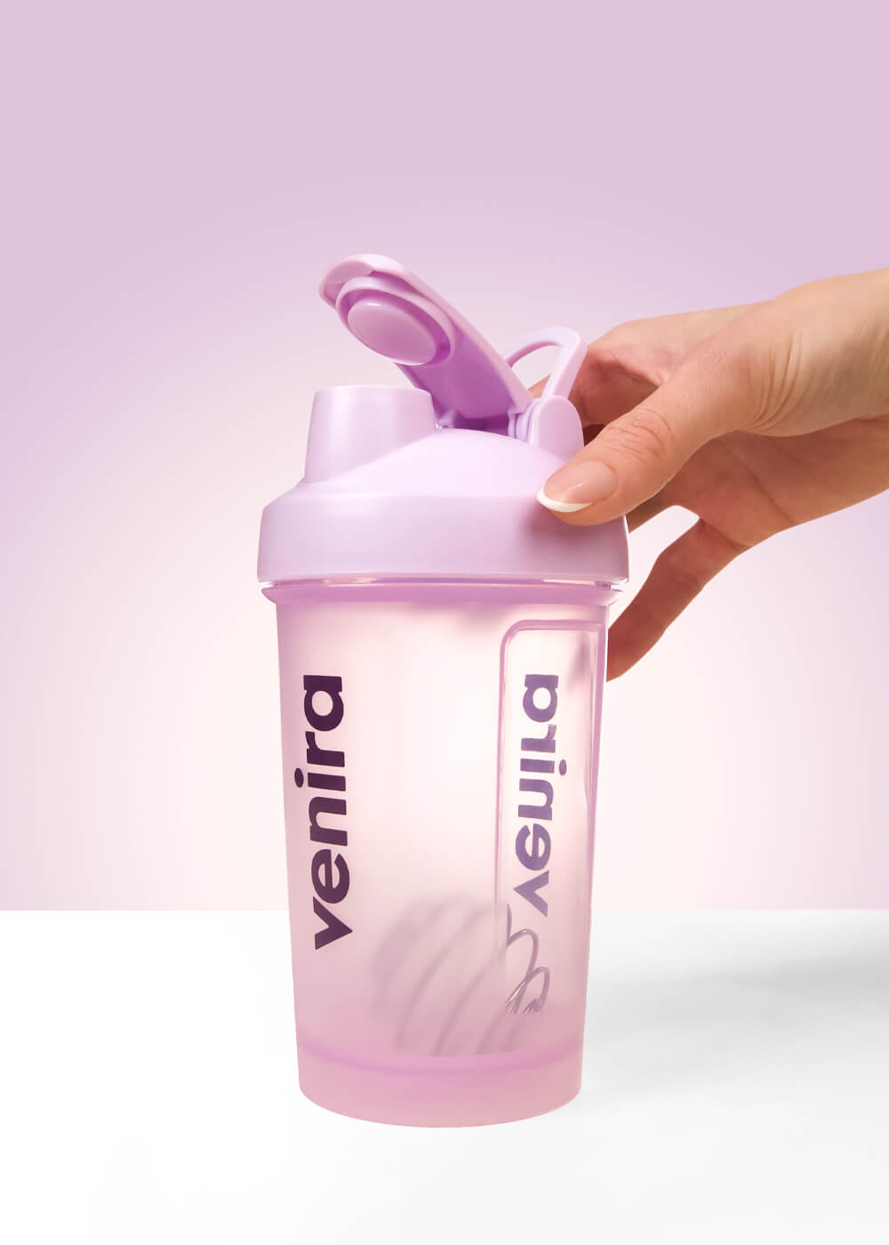 VENIRA shaker PRO s poutkem, fialový - 400 ml