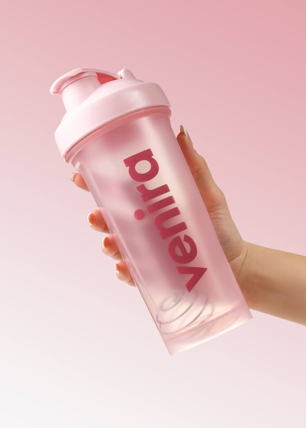VENIRA shaker PRO s poutkem, světle růžový - 600 ml