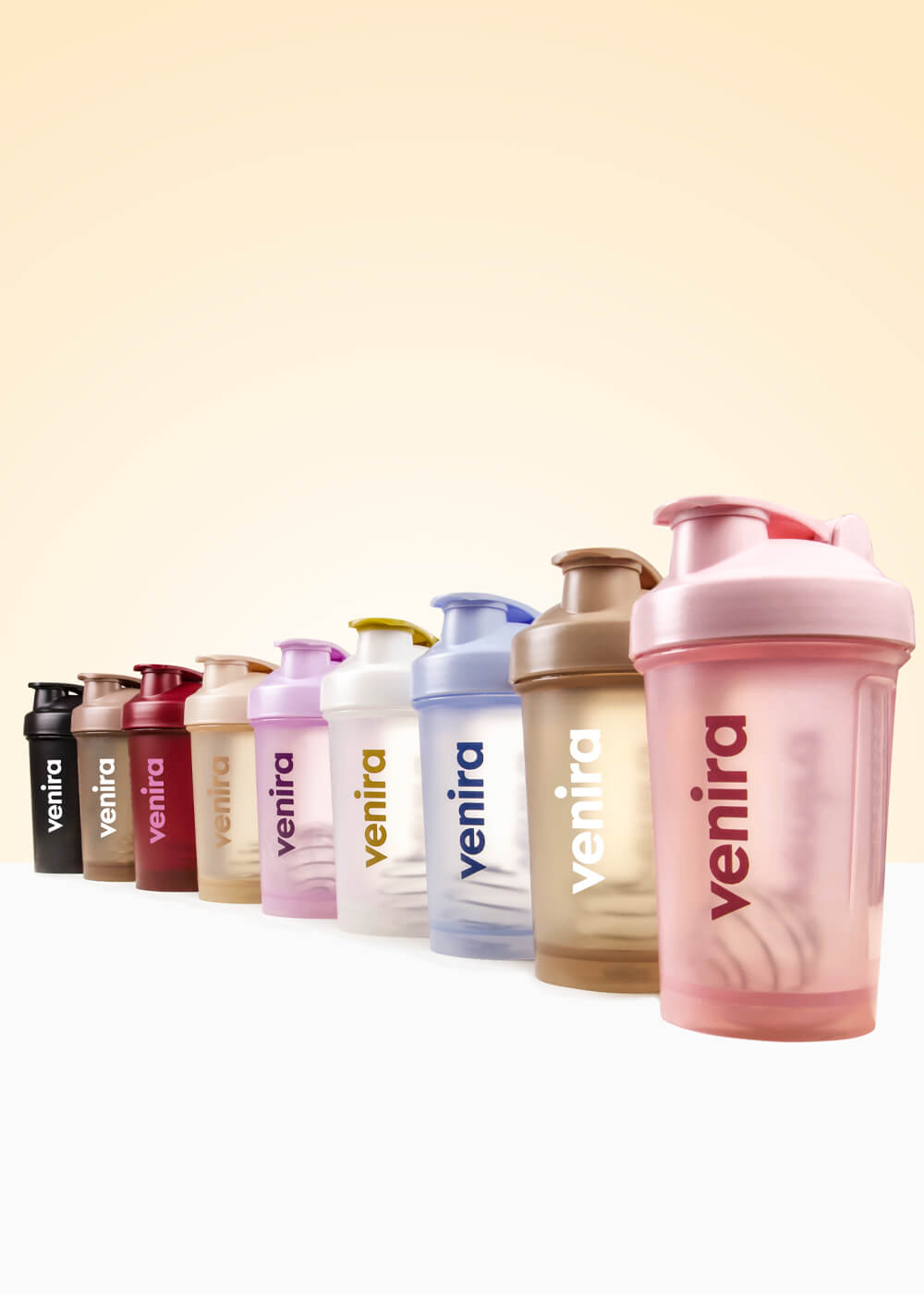 VENIRA shaker PRO s poutkem, světle růžový - 400 ml