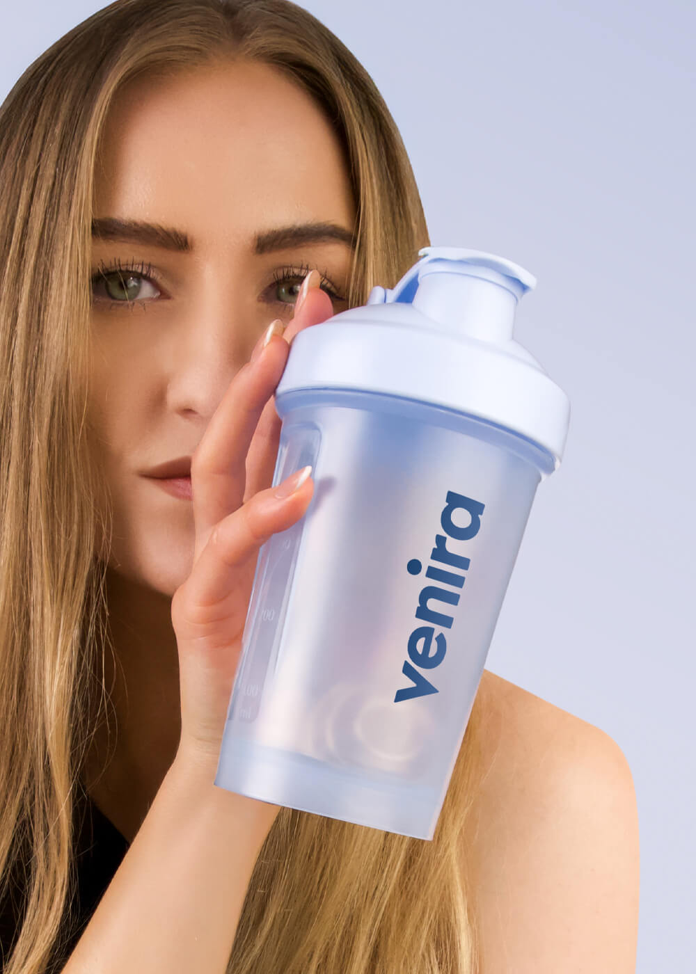VENIRA shaker PRO s poutkem, modrý - 400 ml