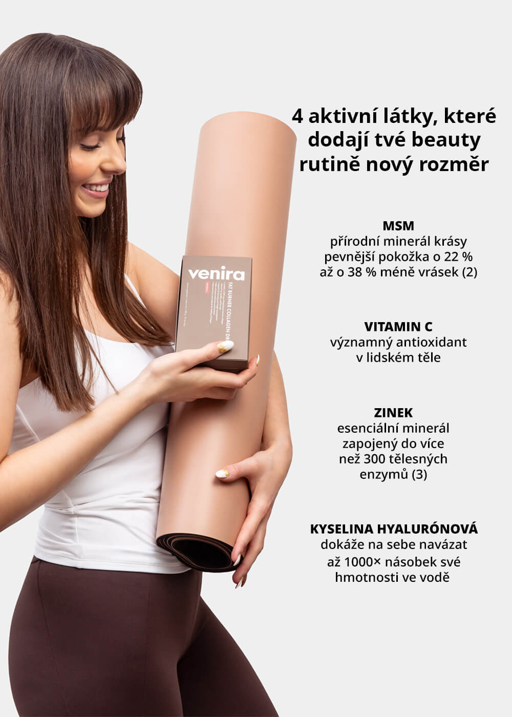 VENIRA spalovač tuků + kolagen drink - vzorek, jahoda, mořský kolagen, 6,3 g