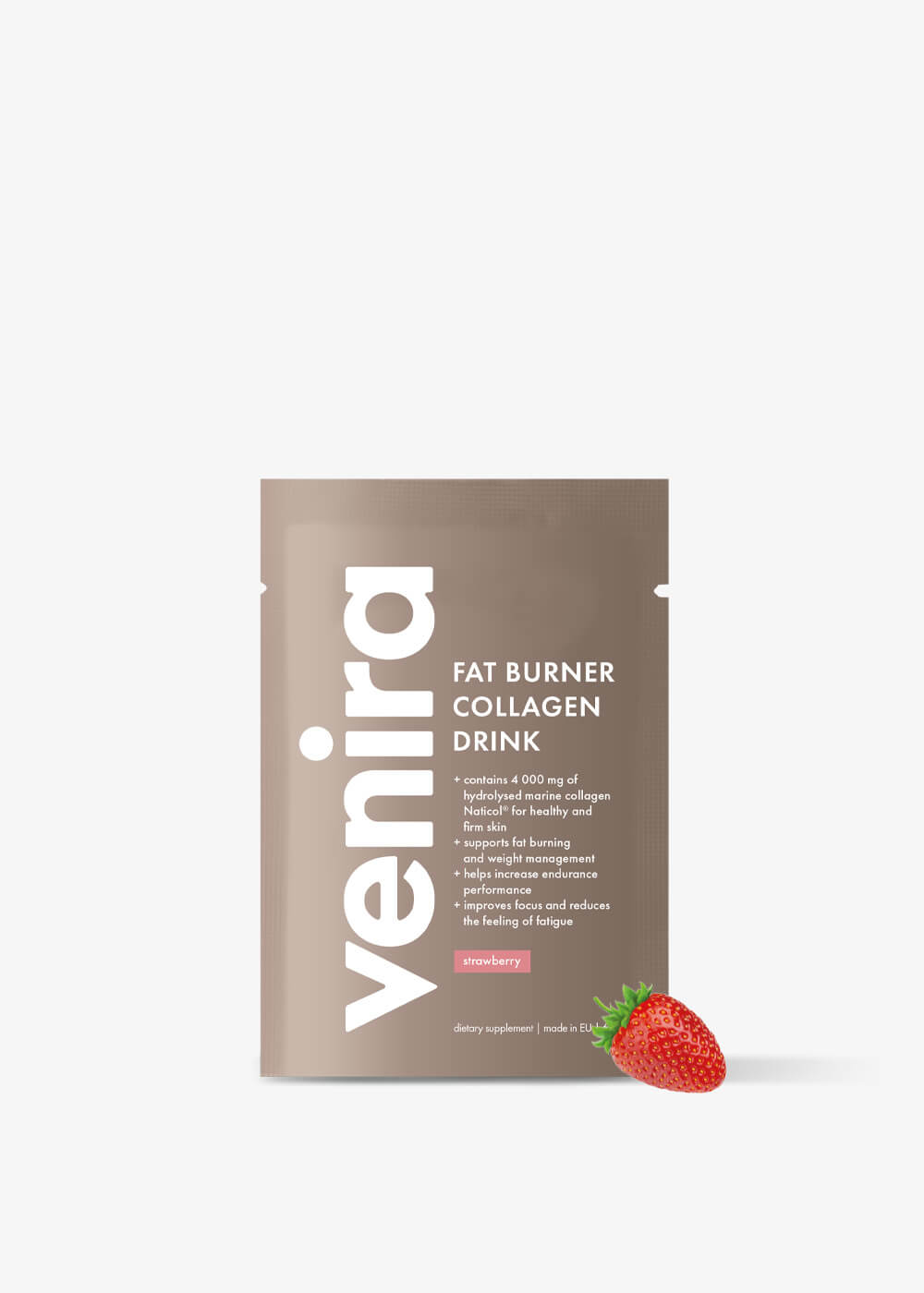 VENIRA spalovač tuků + kolagen drink - vzorek, jahoda, mořský kolagen, 6,3 g
