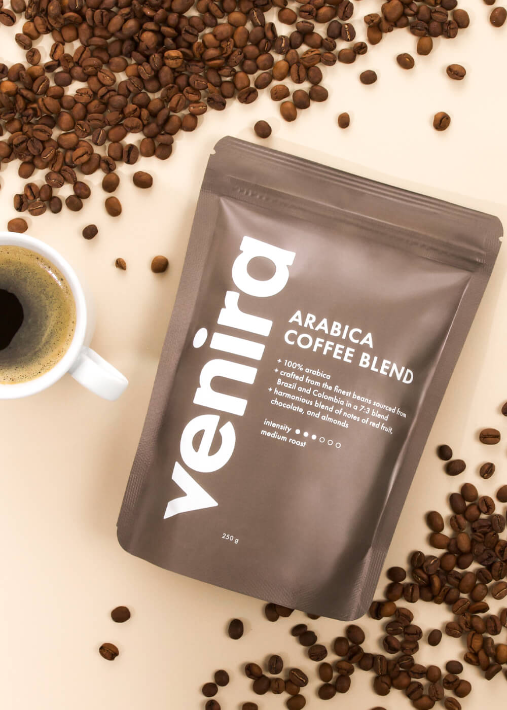 VENIRA čerstvě pražená káva, Arabica blend - 250 g