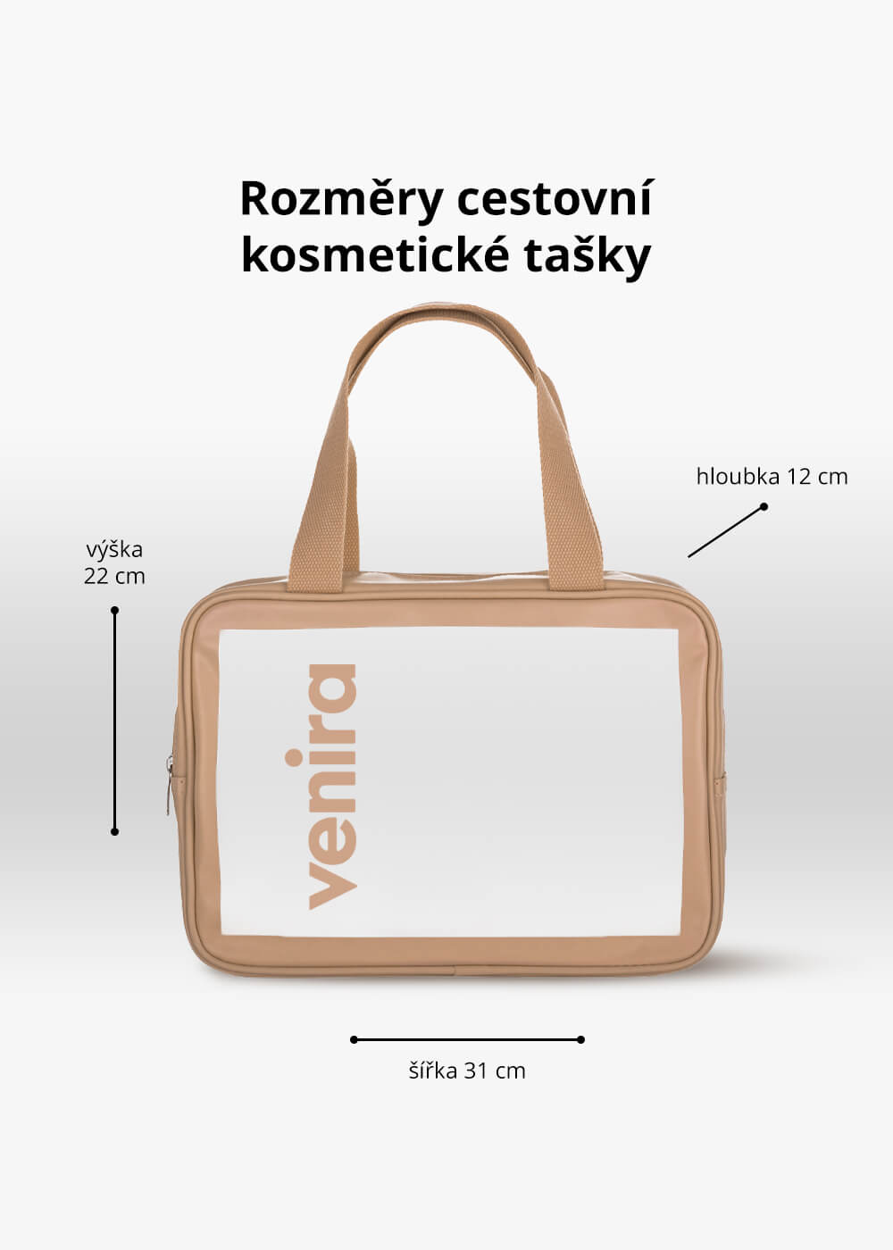 VENIRA cestovní kosmetická taška, béžová