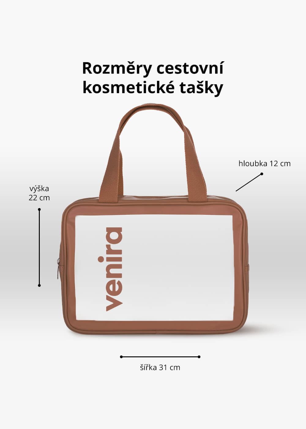 VENIRA cestovní kosmetická taška, hnědá