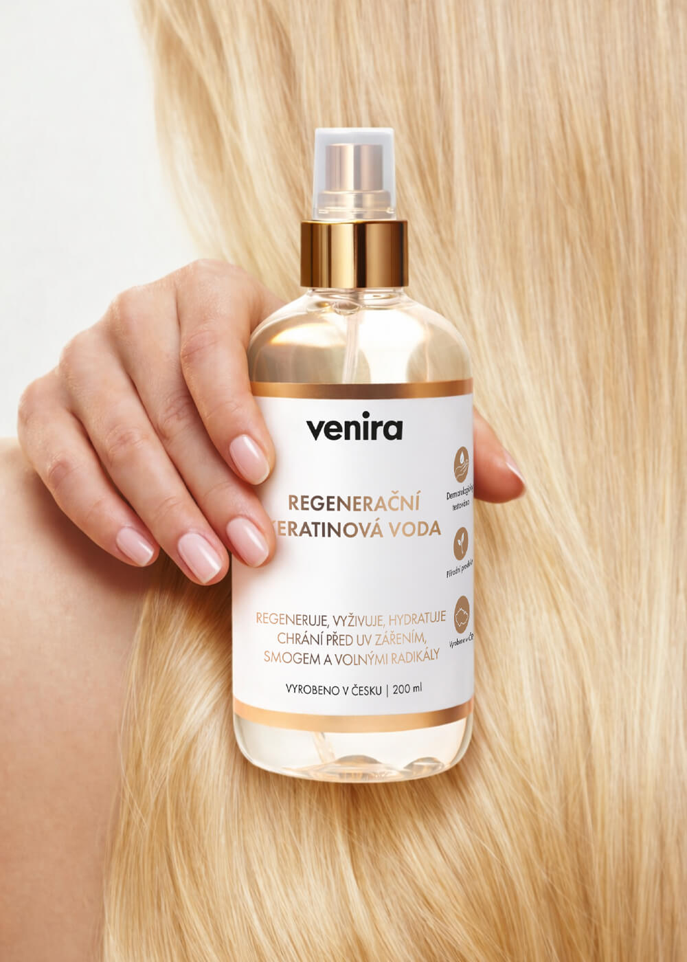 VENIRA regenerační keratinová voda 2.0 - květinovo-citrusová vůně, 200 ml
