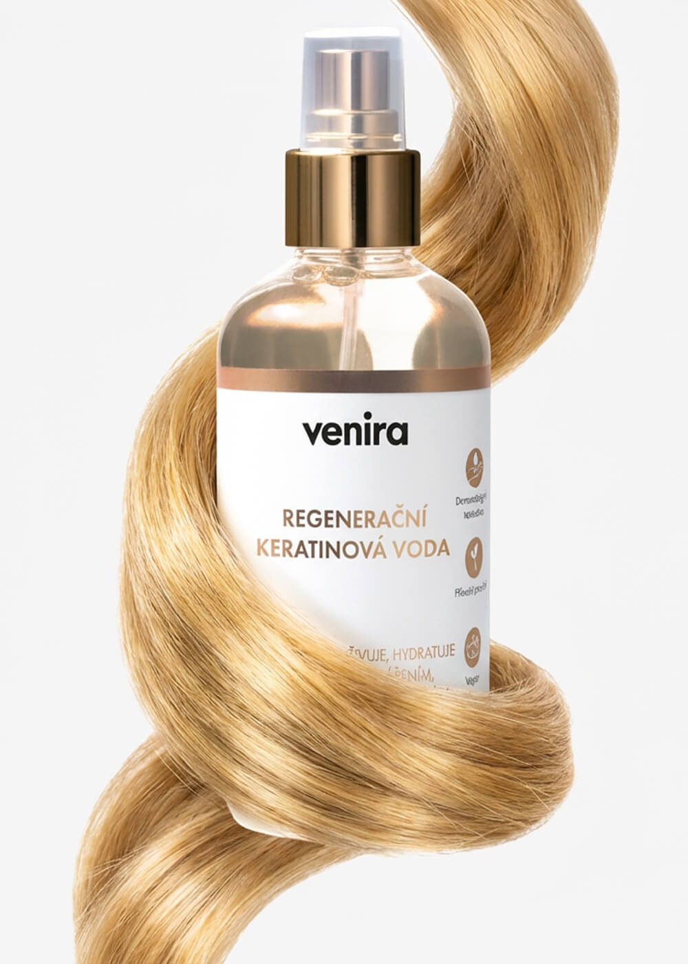 VENIRA regenerační keratinová voda 2.0 - květinovo-citrusová vůně, 200 ml