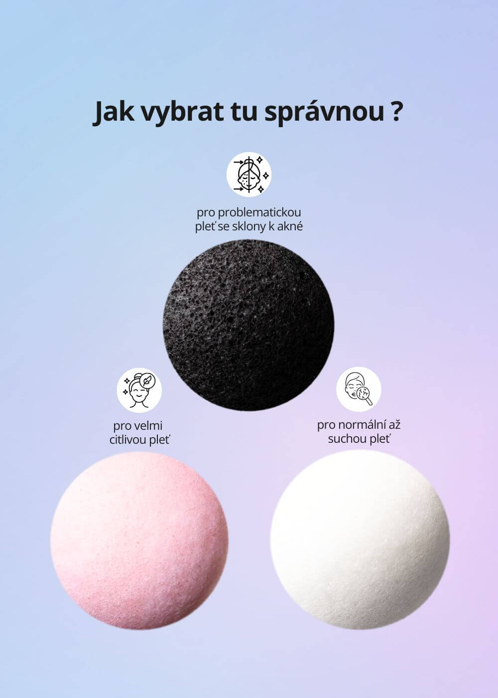 VENIRA konjaková houbička pro normální až suchou pleť, bílá