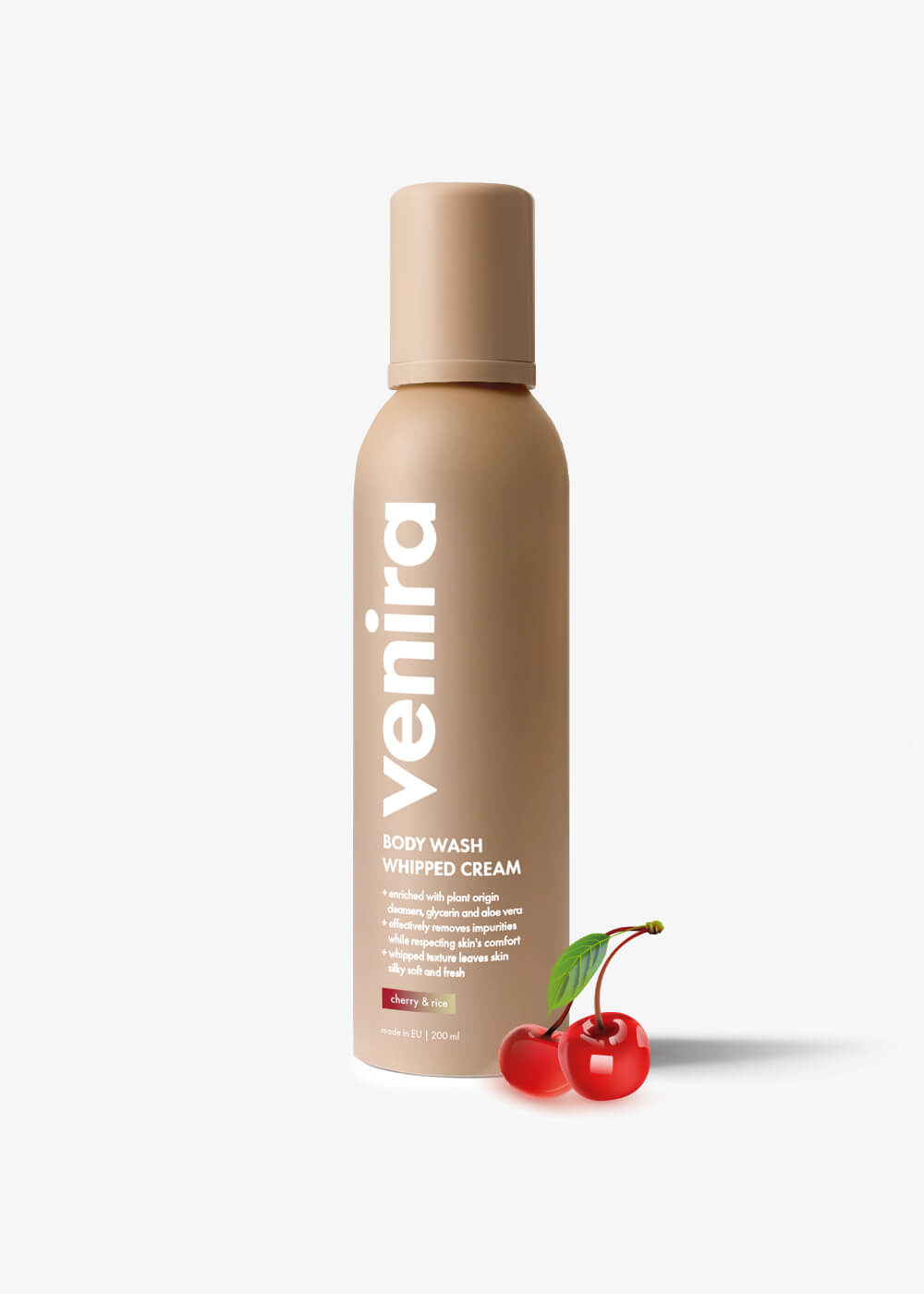 VENIRA šlehačková sprchová pěna, cherry & rice, 200 ml