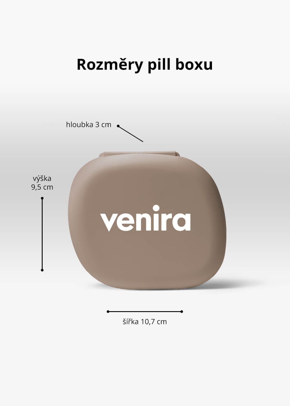 VENIRA pill box, tmavě hnědý