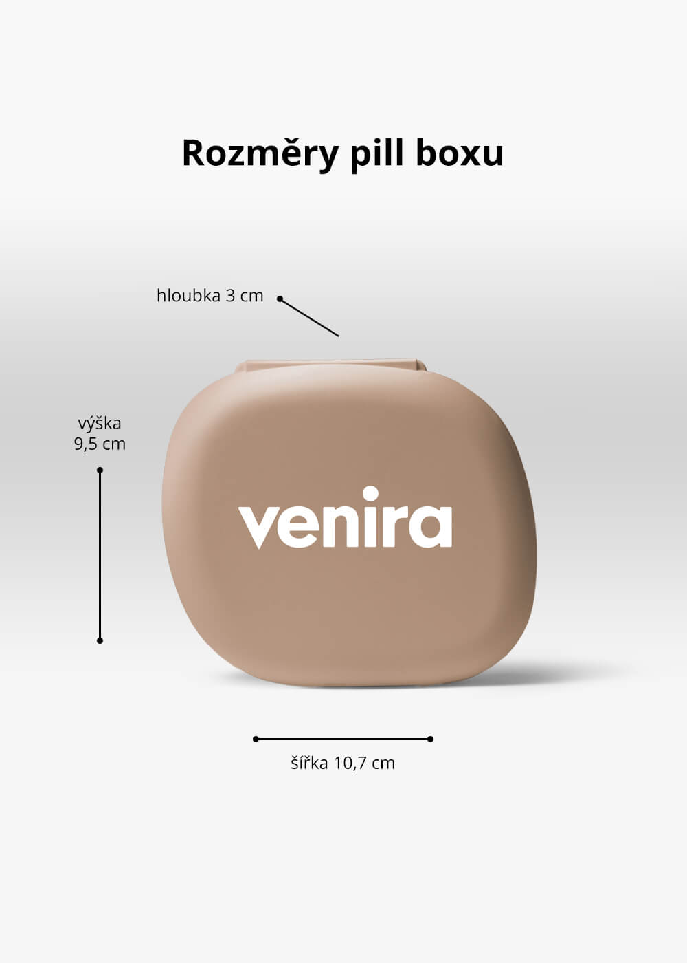 VENIRA pill box, světle hnědý