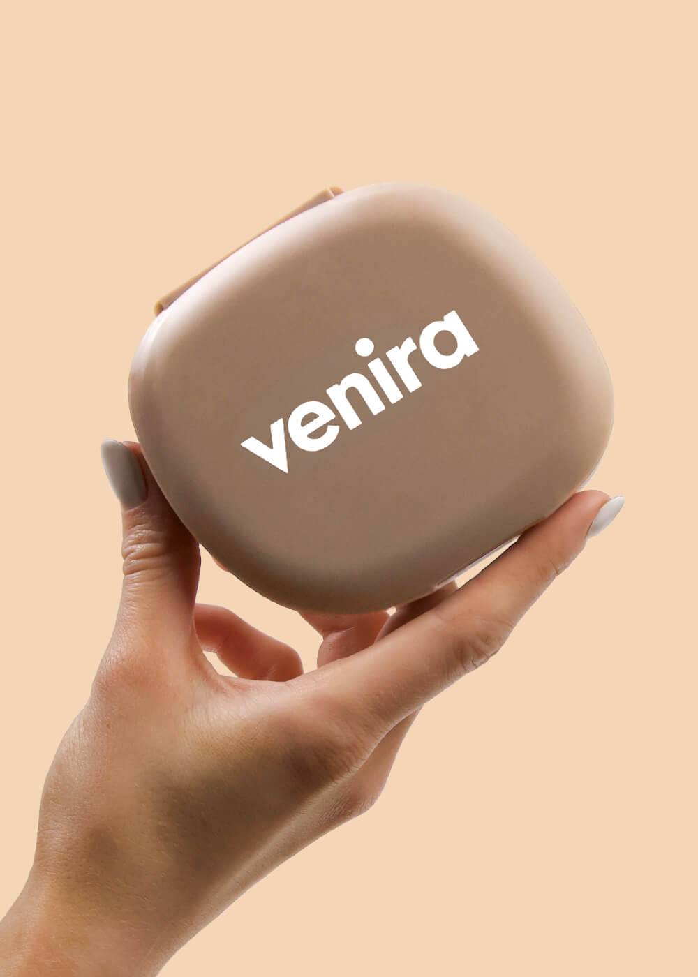 VENIRA pill box, světle hnědý