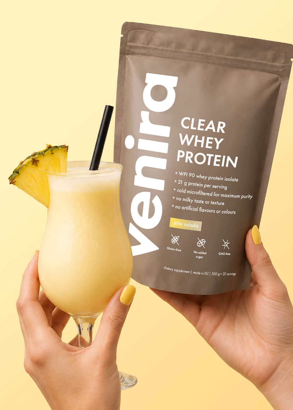 VENIRA clear whey protein, proteinová limonáda, piňakoláda, 500 g