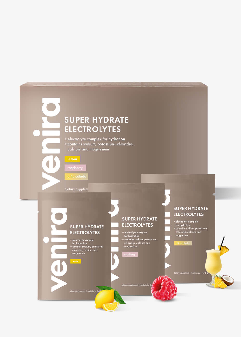VENIRA super hydrate elektrolyty, mix 3 příchutí, 30 sáčků, 142 g