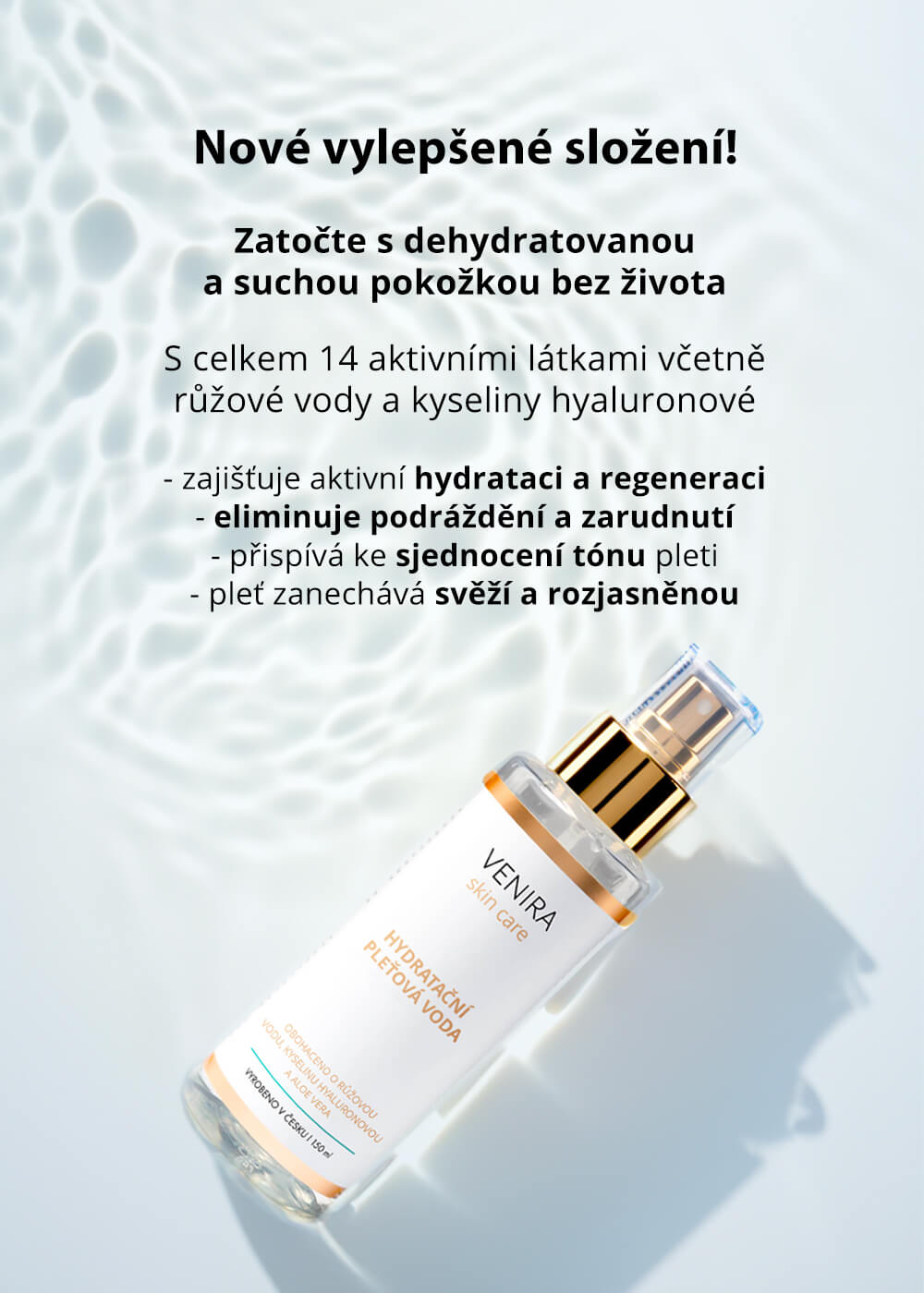 VENIRA hydratační pleťová voda, 150 ml