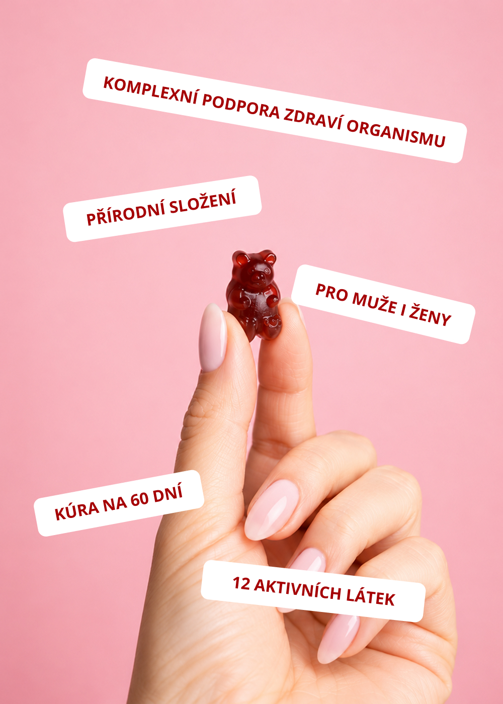 VENIRA multi komplex PRO medvídci, višeň, 60 bonbónů