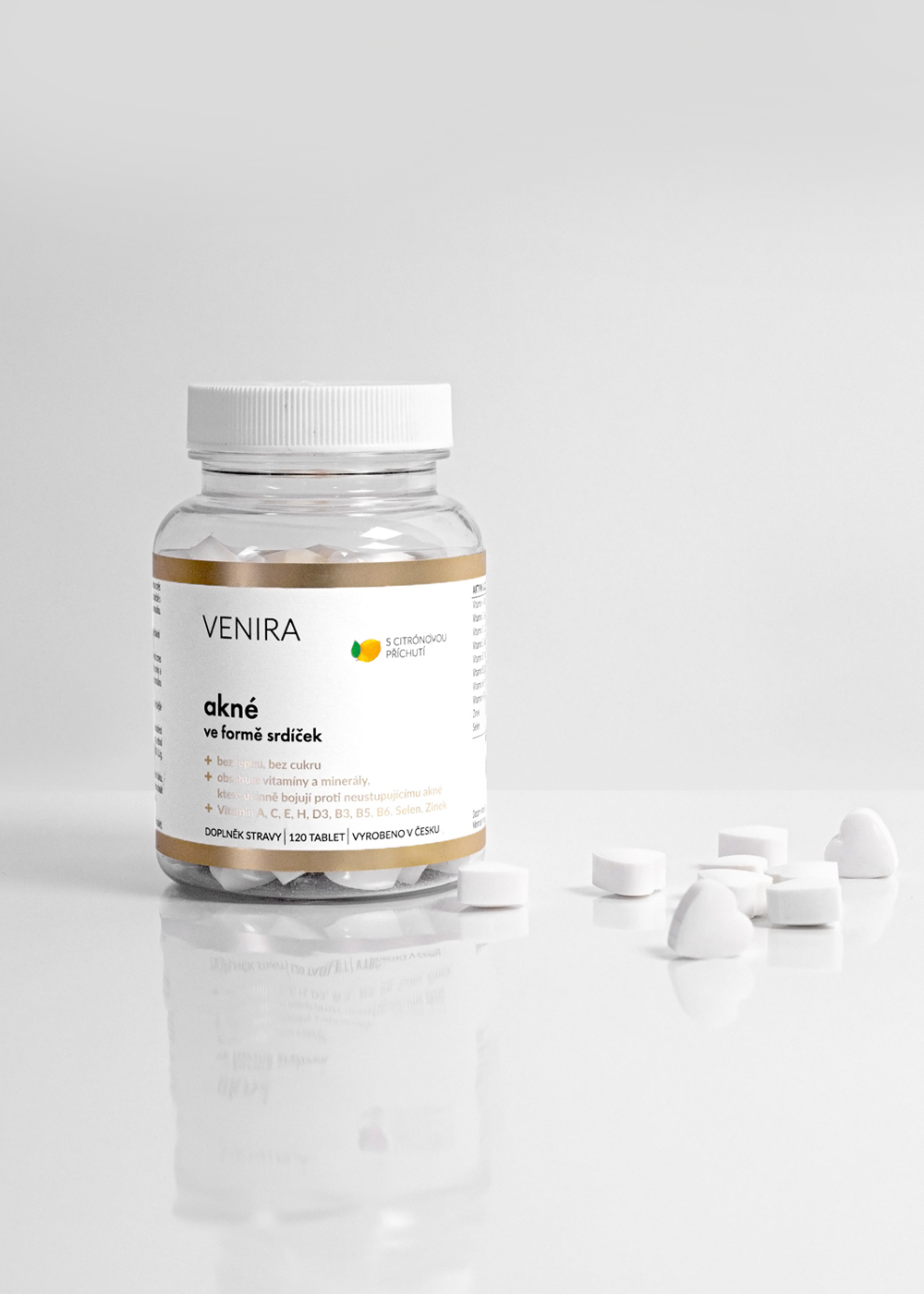 VENIRA srdíčka proti akné, citron, 120 srdíček