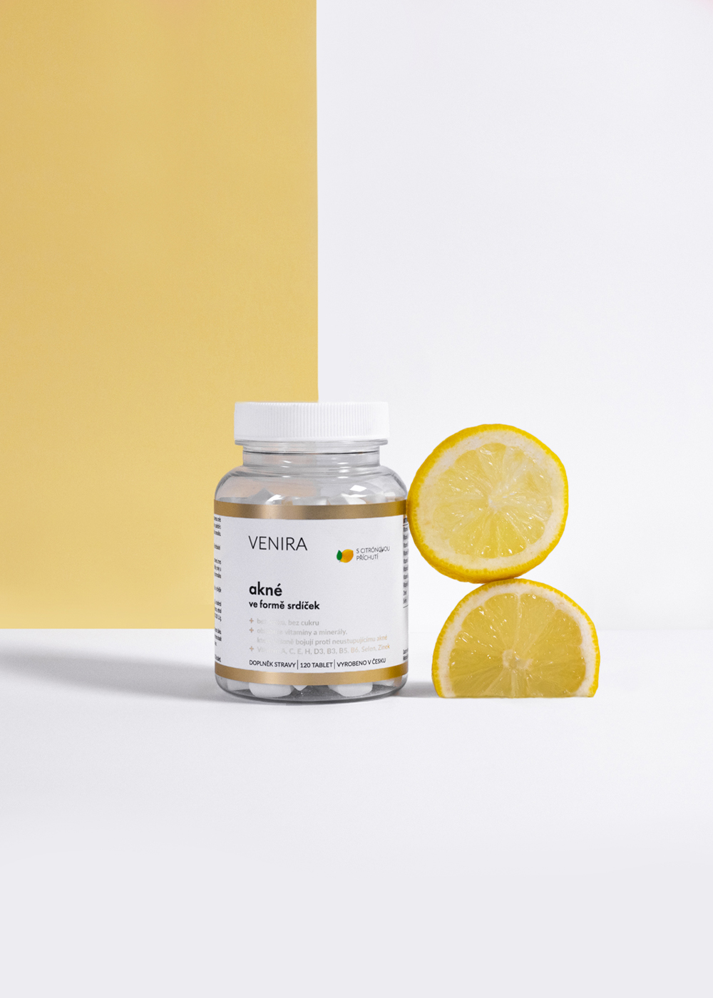 VENIRA srdíčka proti akné, citron, 120 srdíček