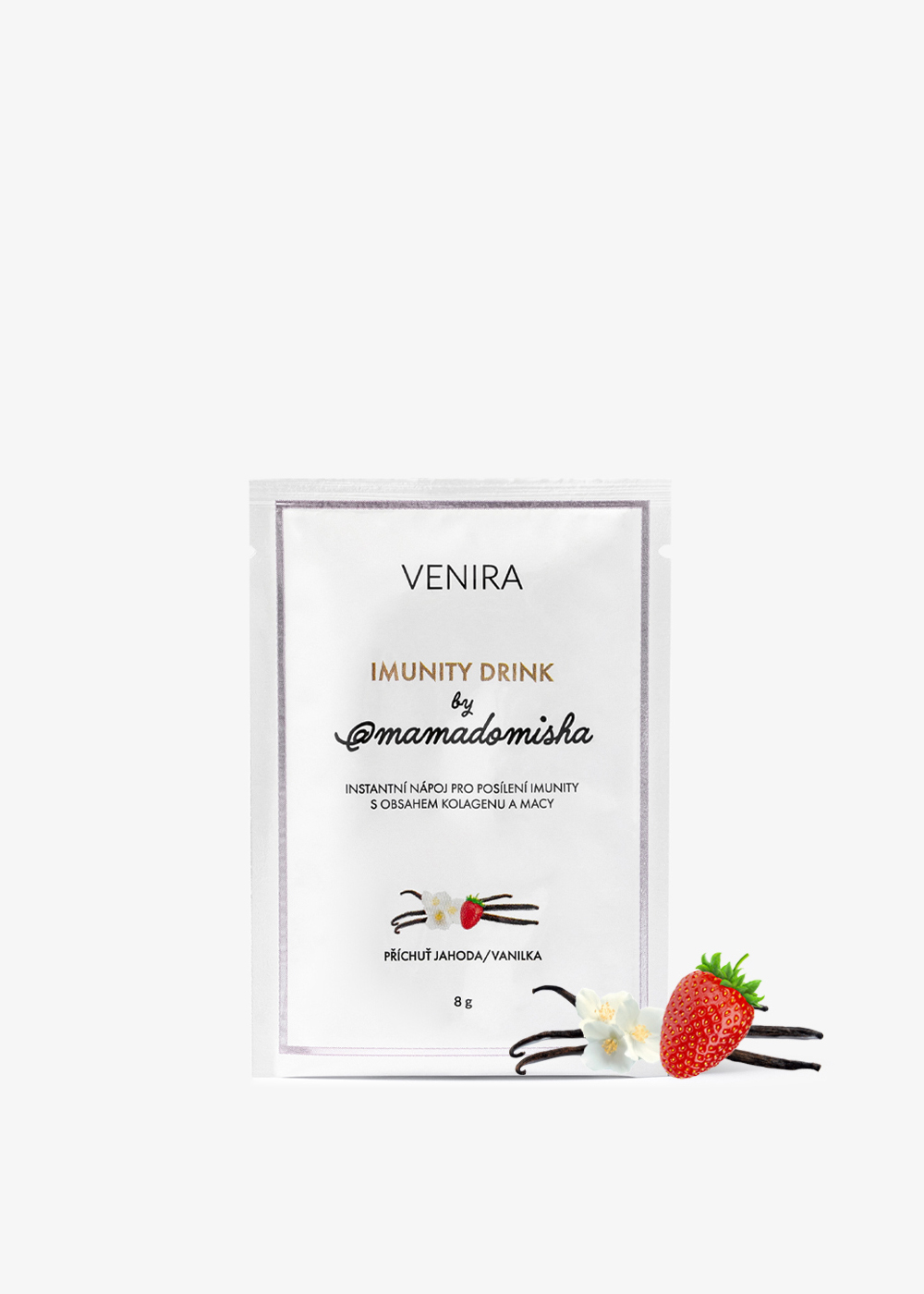 VENIRA Imunity drink by @mamadomisha - vzorek, jahoda-vanilka, 8g jahoda-vanilka, 8 g