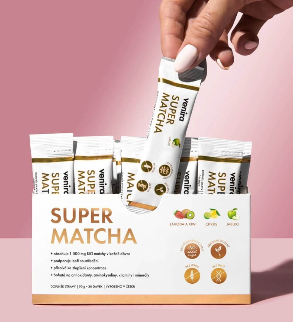 Vzorka super matcha, jablko