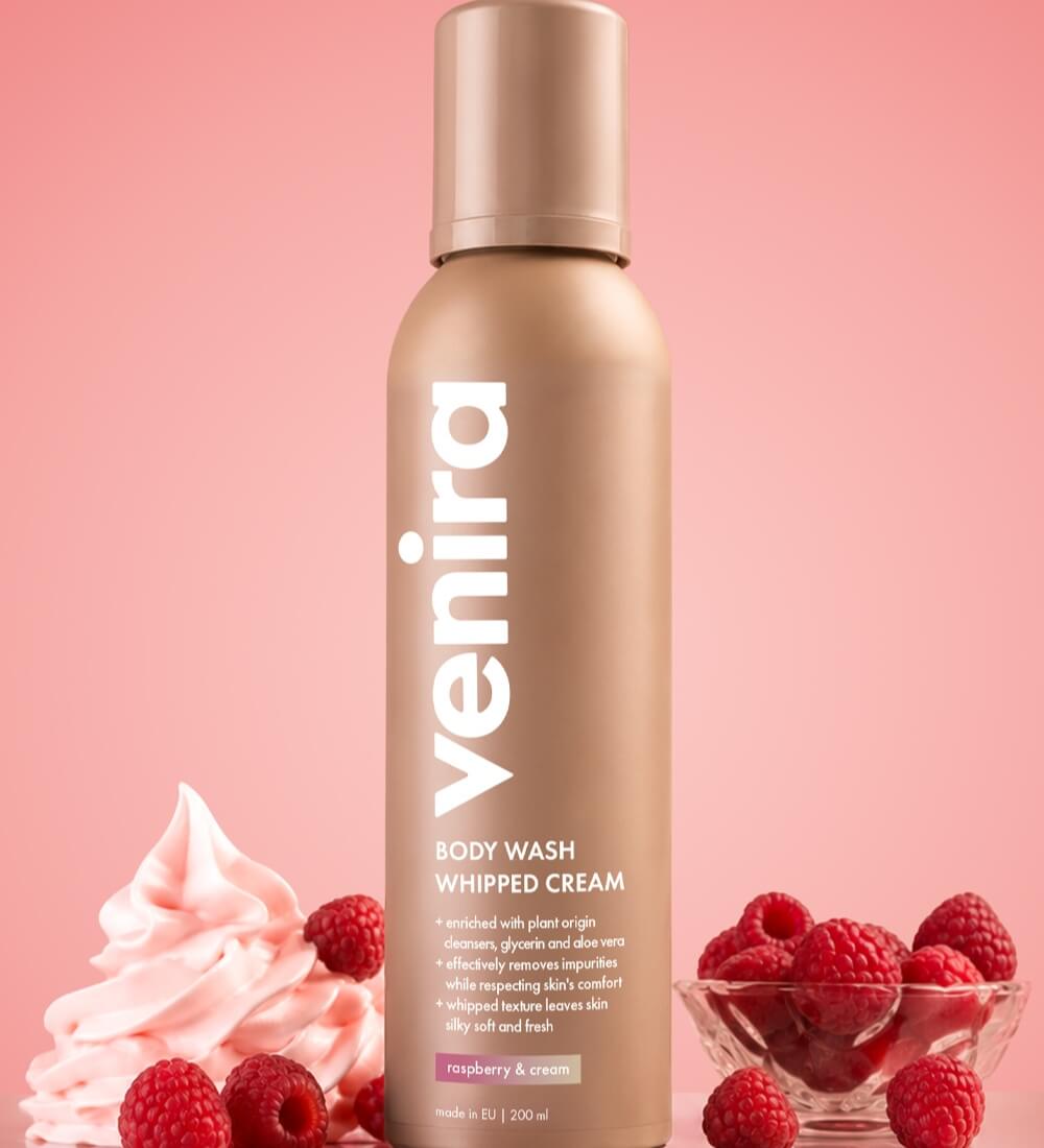 Šľahačková sprchová pena, raspberry & cream