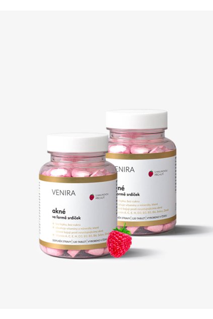 venira akné srdiečka malina 240 srdiečok