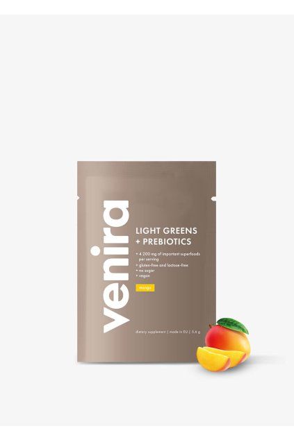 VENIRA light greens + prebiotiká - vzorka  mango, 5,6 g