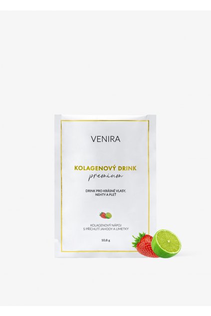 venira premium kolagénový drink vzorka jahoda-limetka