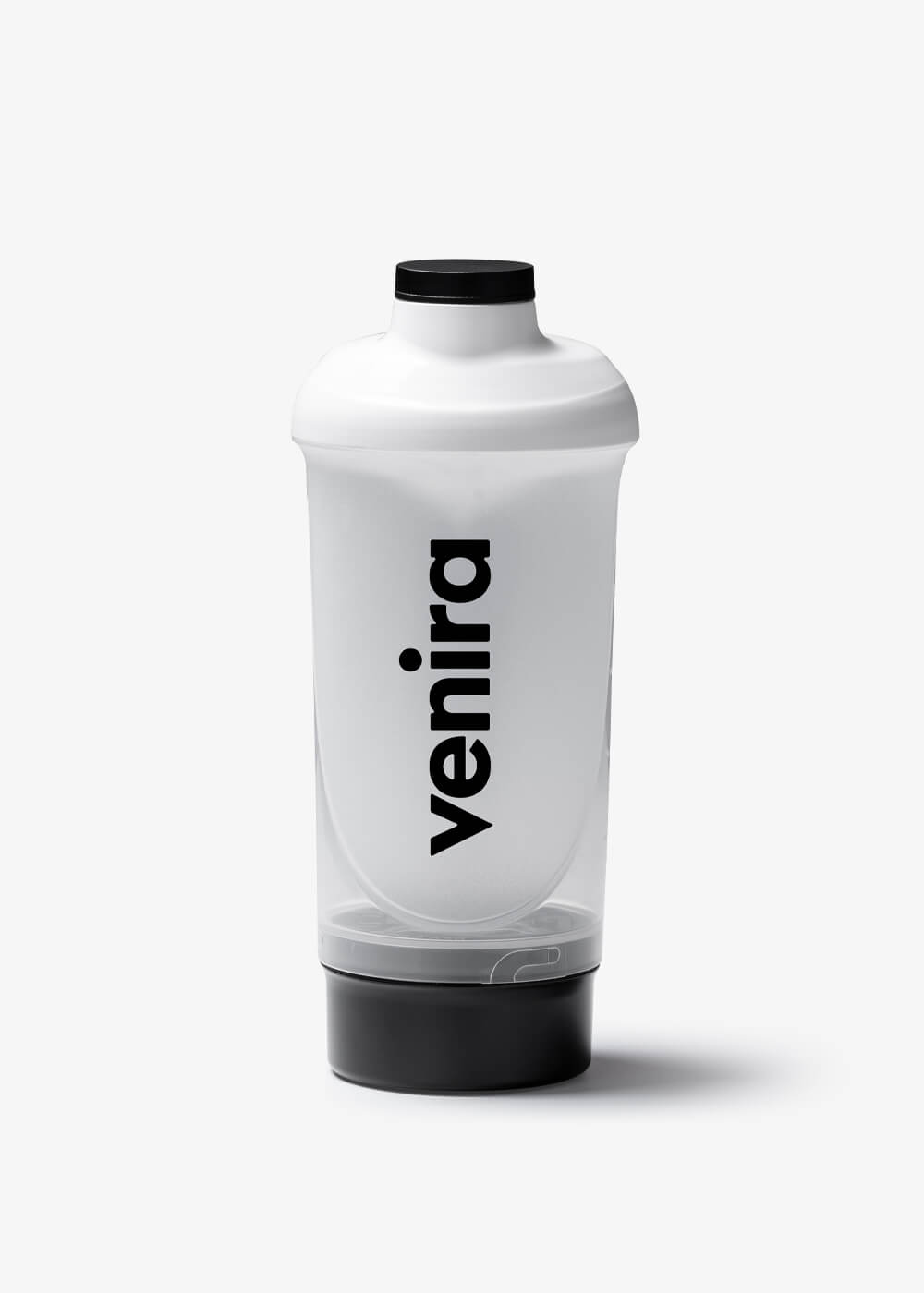 VENIRA šejker s dávkovačom, bielo-čierny, 500 ml + 150 ml