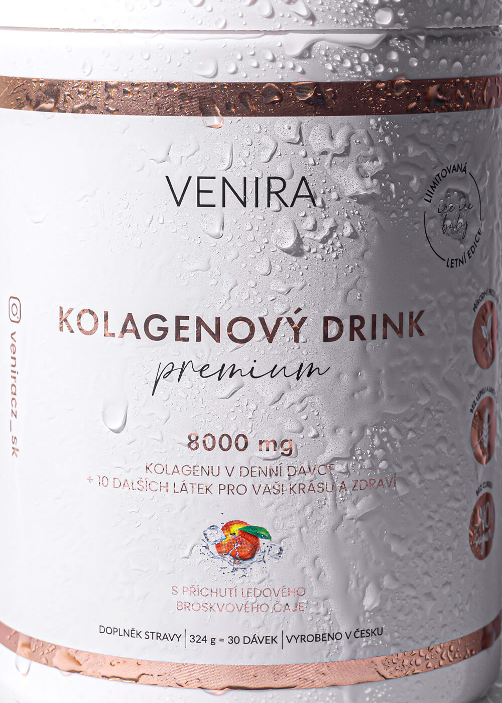 premium kolagénový drink pre vlasy, nechty a pleť ľadový broskyňový čaj