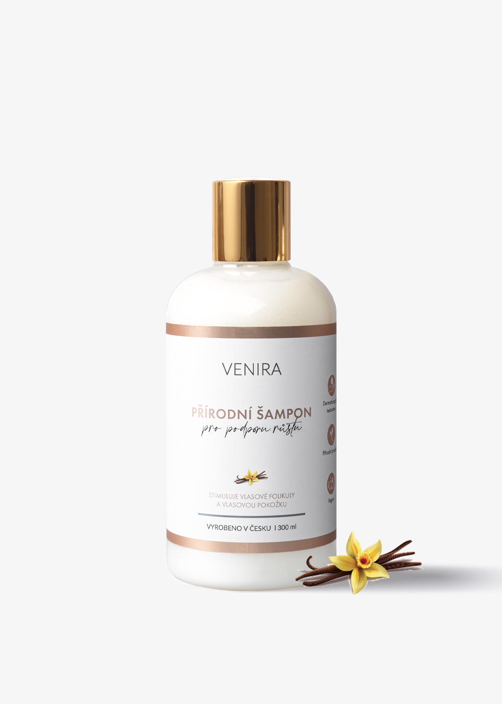 E-shop VENIRA prírodný šampón pre podporu rastu vlasov, vanilka, 300 ml vanilka, 300 ml