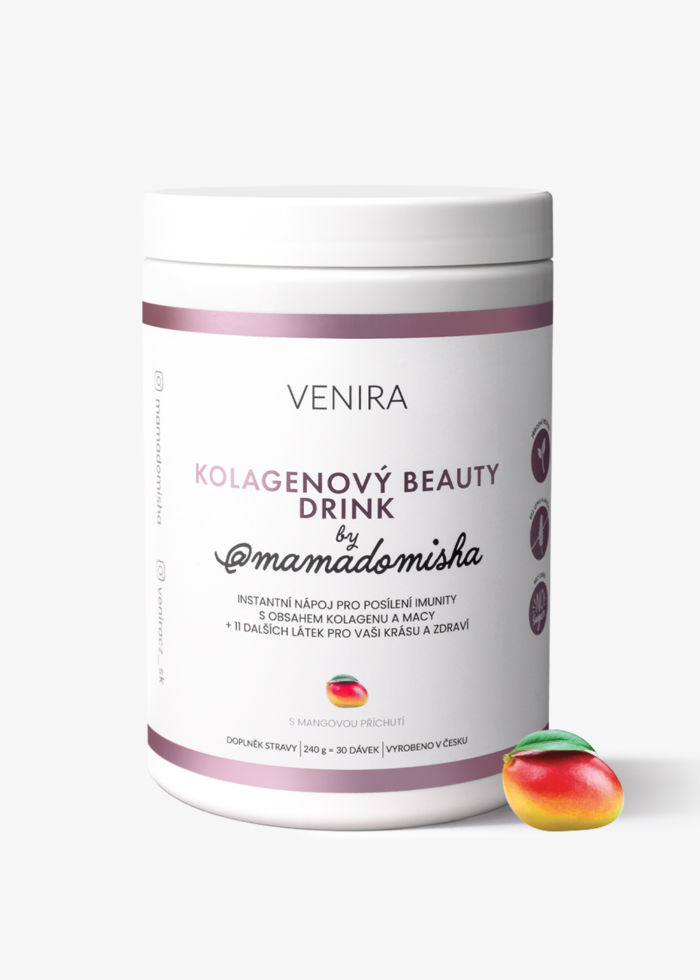 E-shop VENIRA kolagénový beauty drink by @mamadomisha, mango, 240 g mango, 240 g