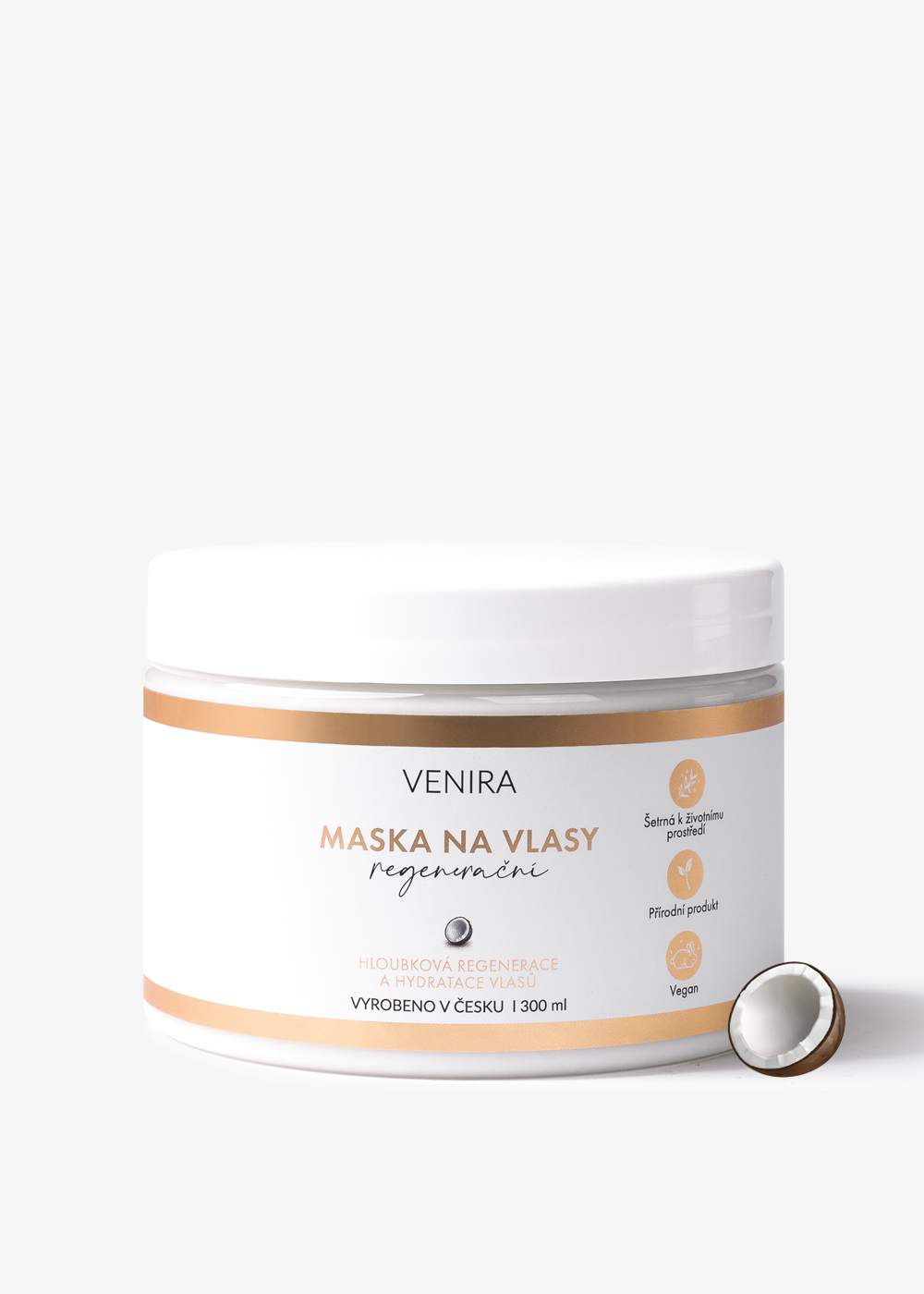 E-shop VENIRA regeneračná maska na vlasy, kokos, 300 ml kokos, 300 ml