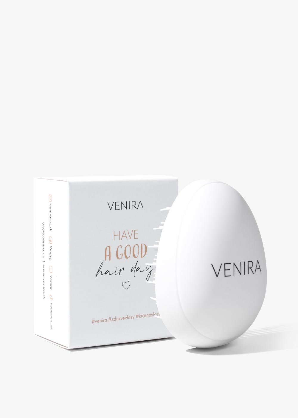 E-shop VENIRA hrebeň na vlasy, biely biely
